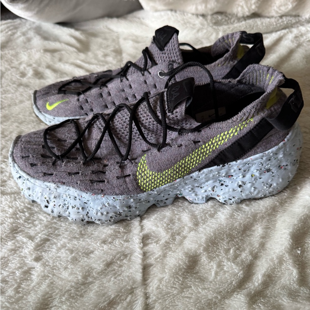 Nike Gray and Lime Athletic Shoes